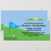 Bahama Blue Hit the Green Golf Birthday Party Kaart (Voorkant / Achterkant)