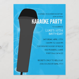 Bahama Blue Rock Out Karaoke Birthday Party Kaart