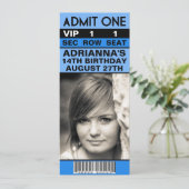 Bahama Blue VIP Foto Ticket Birthday Party Kaart (Staand voorkant)