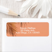 Bahama Breeze Bronze Palm Coral Peach Wedding Etiket (Insitu)
