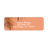 Bahama Breeze Bronze Palm Coral Peach Wedding Etiket (Voorkant)