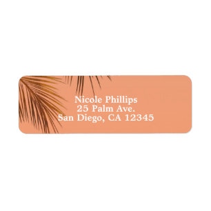 Bahama Breeze Bronze Palm Coral Peach Wedding Etiket