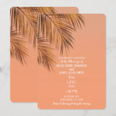 Bahama Breeze Bronze Palm Coral Peach Wedding Kaart (Voorkant / Achterkant)