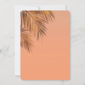 Bahama Breeze Bronze Palm Coral Peach Wedding Kaart (Achterkant)