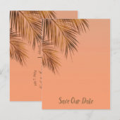 Bahama Breeze Bronze Palm Coral Save the Date Aankondigingskaart (Voorkant / Achterkant)