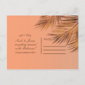Bahama Breeze Bronze Palm Coral Save the Date Aankondigingskaart (Achterkant)