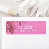 Bahama Breeze Bronze Palm Pink Rose Gold Wedding Etiket (Insitu)