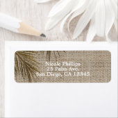 Bahama Breeze Bronze Palm Rustic Burlap Wedding Etiket (Insitu)