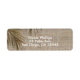 Bahama Breeze Bronze Palm Rustic Burlap Wedding Etiket