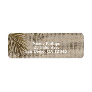 Bahama Breeze Bronze Palm Rustic Burlap Wedding Etiket