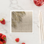 Bahama Breeze Bronze Palm Rustic Burlap Wedding Servet (Insitu)
