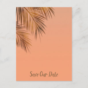 Bahama Breeze Bronzen Palm Koraal Save The Date Aankondigingskaart