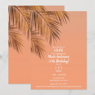 Bahama Breeze Bronzen Palm Koraal Verjaardagsfeest Kaart