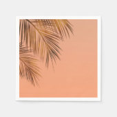 Bahama Breeze Bronzen Palm Koraalroze Bruiloft Servet (Voorkant)