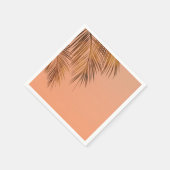 Bahama Breeze Bronzen Palm Koraalroze Bruiloft Servet (Hoek)