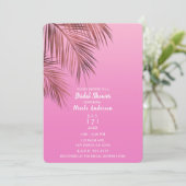 Bahama Breeze Bronzen Palm Roze Bruidsdouche Kaart (Staand voorkant)
