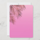 Bahama Breeze Bronzen Palm Roze Bruidsdouche Kaart (Achterkant)