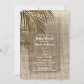 Bahama Breeze Bronzen Palm Rustic Jute Bruids- Kaart (Voorkant)