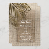 Bahama Breeze Bronzen Palm Rustieke Jute Bruidsdec Kaart (Voorkant / Achterkant)