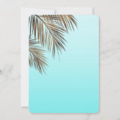Bahama Breeze Copper Palm Aqua Blue Birthday Party Kaart (Achterkant)