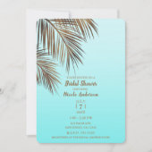 Bahama Breeze Copper Palm Aqua Blue Vrijgezellenfe Kaart (Voorkant)