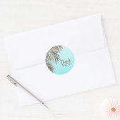 Bahama Breeze Koper Palm Aqua Zee Blauw Bruiloft Ronde Sticker (Envelop)