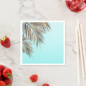 Bahama Breeze Koper Palm Aqua Zee Blauw Bruiloft Servet (Insitu)