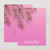 Bahama Breeze koper Palm Roze sparen de datum Aankondigingskaart (Voorkant / Achterkant)