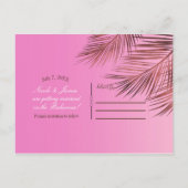 Bahama Breeze koper Palm Roze sparen de datum Aankondigingskaart (Achterkant)