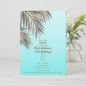 Bahama Breeze Koperen Palm Aqua Blauwe Verjaardags Kaart (Staand voorkant)