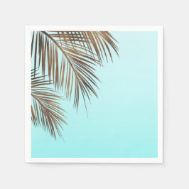 Bahama Breeze Koperen Palm Aqua Zee Blauw Bruiloft Servet
