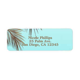 Bahama Breeze Koperen Palm Blauwe Aqua Zee Bruilof Etiket