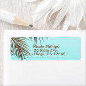 Bahama Breeze Koperpalm Blue Aqua Zee Wedding Etiket (Insitu)