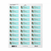 Bahama Breeze Koperpalm Blue Aqua Zee Wedding Etiket (Full Sheet)