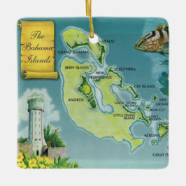 Bahama Buiten Eilanden Kleurrijke Kaart Keramische Keramisch Ornament