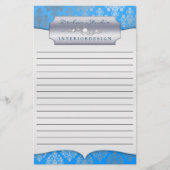 Bahama Dashing Damask Lined Zakelijk Briefpapier (Voorkant)