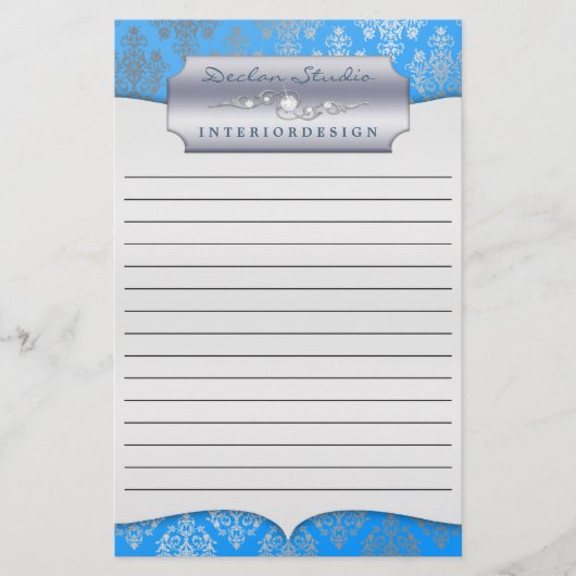Bahama Dashing Damask Lined Zakelijk Briefpapier (Voorkant)