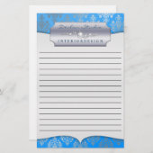 Bahama Dashing Damask Lined Zakelijk Briefpapier (Voorkant / Achterkant)