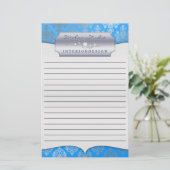 Bahama Dashing Damask Lined Zakelijk Briefpapier (Staand voorkant)