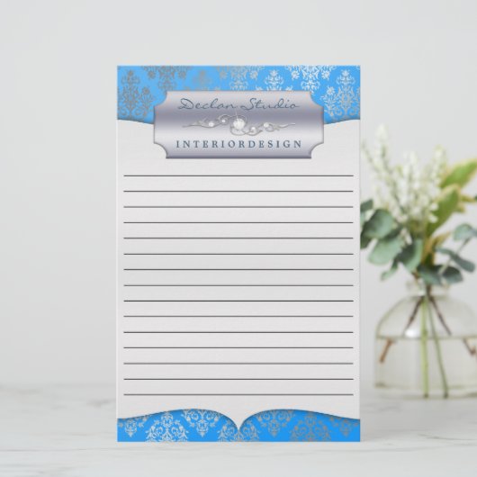 Bahama Dashing Damask Lined Zakelijk Briefpapier (Staand voorkant)