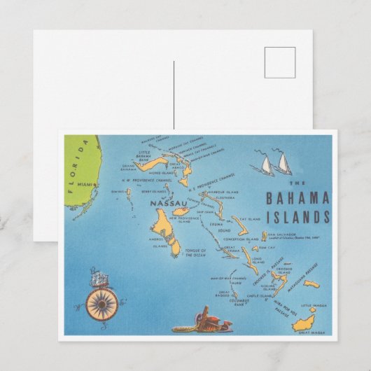 Bahama-eilanden  toeristische kaart (Voorkant / Achterkant)