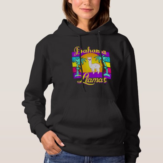 Bahama Llama 80s Retro Beach Summer Hoodie (Voorkant)