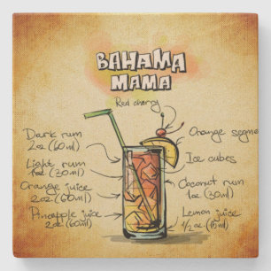 Bahama Mama Bartender Drink Recipe Stenen Onderzetter
