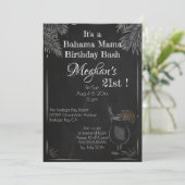 Bahama Mama Chalk 21st Birthday Bash Kaart (Staand voorkant)