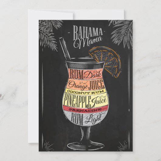 Bahama Mama  Chalk 21st Birthday Bash Kaart (Achterkant)