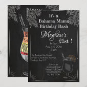 Bahama Mama Chalk 21st Birthday Bash Kaart (Voorkant / Achterkant)
