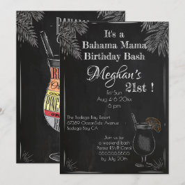 Bahama Mama  Chalk 21st Birthday Bash Kaart