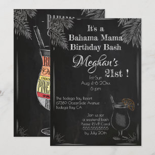 Bahama Mama  Chalk 21st Birthday Bash Kaart