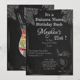 Bahama Mama  Chalk 21st Birthday Bash Kaart