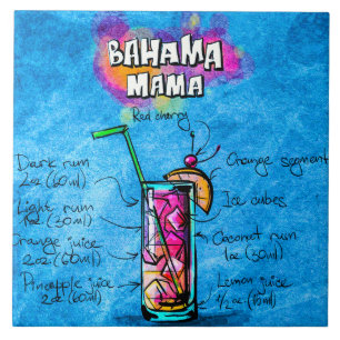 Bahama Mama Cocktail 6 x 6 inch keramische foto's Tegeltje